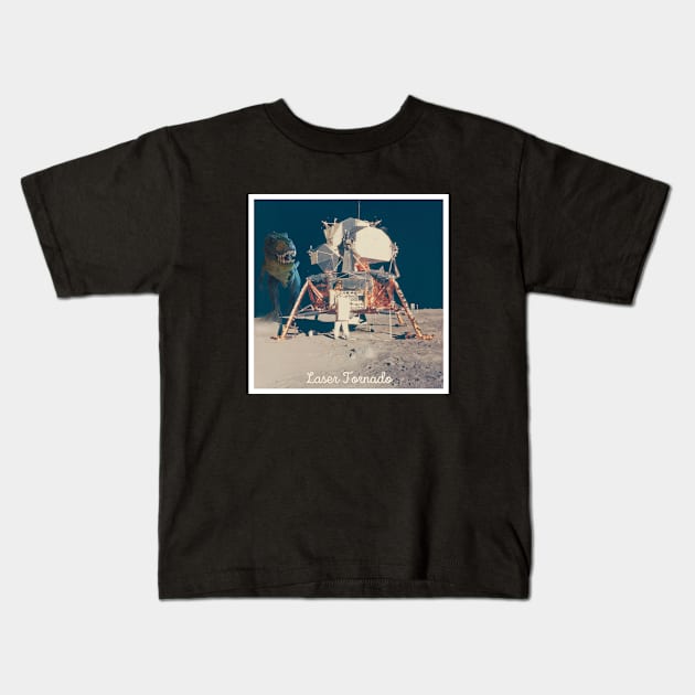 Moon T-Rex Kids T-Shirt by Laser Tornado